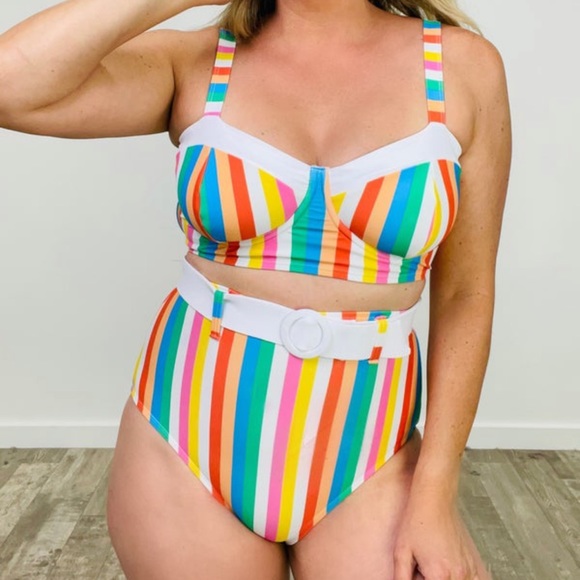 Unique Vintage Rainbow Swimsuit - Picture 3 of 6